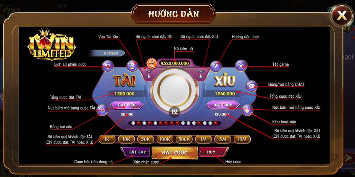 Hướng dẫn luật chơi Tài Xỉu iWin