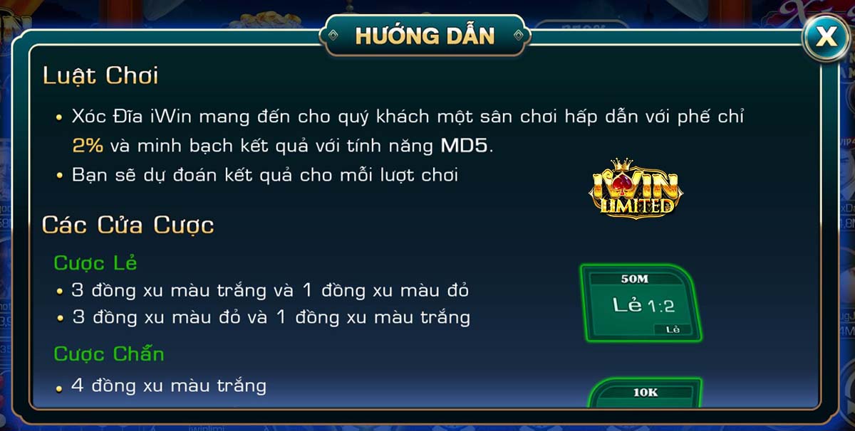 Luật chơi Xốc Đĩa iWin