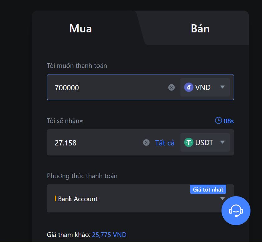 Mua USTD trên Mexc